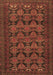 Machine Washable Persian Brown Traditional Rug, wshtr4240brn