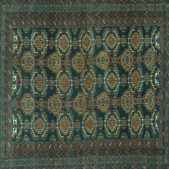 Square Machine Washable Persian Turquoise Traditional Area Rugs, wshtr4240turq