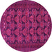 Round Machine Washable Persian Pink Traditional Rug, wshtr4240pnk