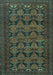 Machine Washable Persian Turquoise Traditional Area Rugs, wshtr4240turq