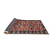 Sideview of Traditional Orange Salmon Pink Persian Rug, tr4241