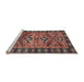 Sideview of Machine Washable Traditional Orange Salmon Pink Rug, wshtr4241