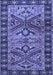 Machine Washable Persian Blue Traditional Rug, wshtr4241blu