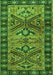 Serging Thickness of Machine Washable Persian Green Traditional Area Rugs, wshtr4241grn