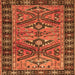 Serging Thickness of Persian Orange Traditional Rug, tr4241org