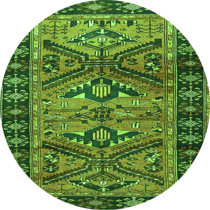 Square Persian Green Traditional Rug, tr4241grn