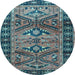 Round Persian Light Blue Traditional Rug, tr4241lblu