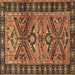 Square Machine Washable Persian Brown Traditional Rug, wshtr4241brn