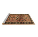 Sideview of Machine Washable Persian Brown Traditional Rug, wshtr4241brn