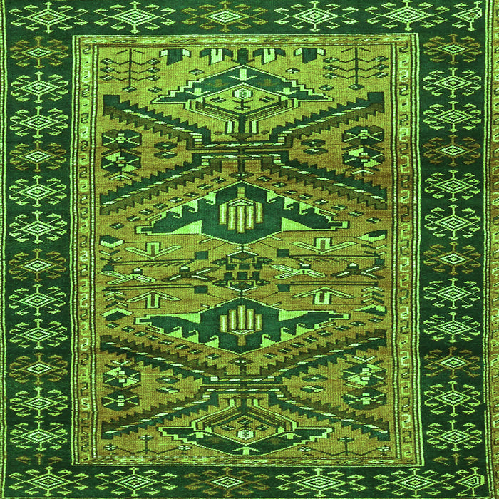 Serging Thickness of Persian Green Traditional Rug, tr4241grn