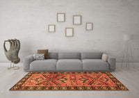 Machine Washable Persian Orange Traditional Rug, wshtr4241org