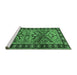 Sideview of Machine Washable Persian Emerald Green Traditional Area Rugs, wshtr4241emgrn