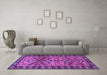 Machine Washable Persian Purple Traditional Area Rugs in a Living Room, wshtr4241pur