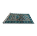 Sideview of Machine Washable Persian Light Blue Traditional Rug, wshtr4241lblu