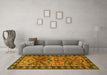 Machine Washable Persian Yellow Traditional Rug in a Living Room, wshtr4241yw