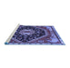 Sideview of Machine Washable Persian Blue Traditional Rug, wshtr4242blu