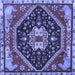 Square Machine Washable Persian Blue Traditional Rug, wshtr4242blu