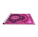 Sideview of Machine Washable Persian Pink Traditional Rug, wshtr4242pnk