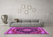 Machine Washable Persian Purple Traditional Area Rugs in a Living Room, wshtr4242pur