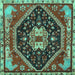 Square Persian Turquoise Traditional Rug, tr4242turq