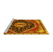 Sideview of Machine Washable Persian Yellow Traditional Rug, wshtr4242yw