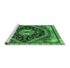 Sideview of Machine Washable Persian Emerald Green Traditional Area Rugs, wshtr4242emgrn