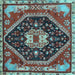 Square Persian Light Blue Traditional Rug, tr4242lblu