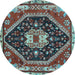 Round Persian Light Blue Traditional Rug, tr4242lblu