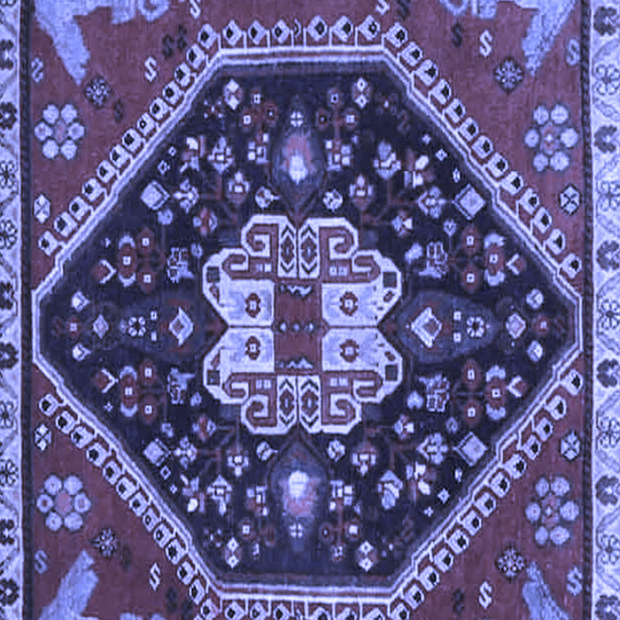 Machine Washable Persian Blue Traditional Rug, wshtr4242blu