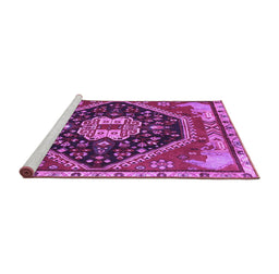 Sideview of Machine Washable Persian Purple Traditional Area Rugs, wshtr4242pur