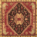 Square Persian Brown Traditional Rug, tr4242brn