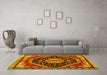 Machine Washable Persian Yellow Traditional Rug in a Living Room, wshtr4242yw