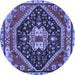 Round Persian Blue Traditional Rug, tr4242blu