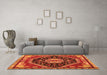 Machine Washable Persian Orange Traditional Area Rugs in a Living Room, wshtr4242org