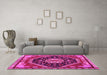 Machine Washable Persian Pink Traditional Rug in a Living Room, wshtr4242pnk