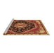 Sideview of Machine Washable Persian Brown Traditional Rug, wshtr4242brn