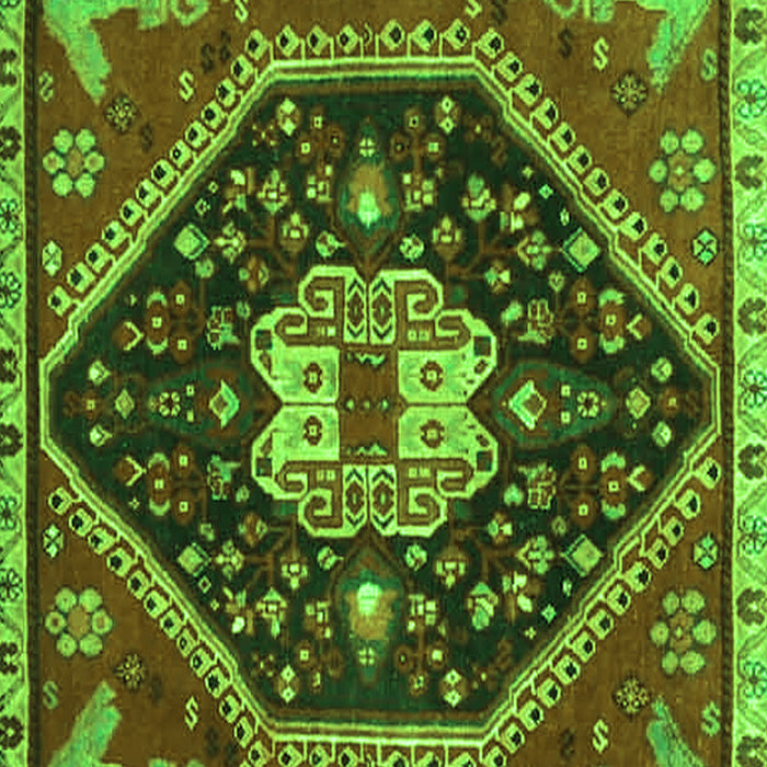 Serging Thickness of Machine Washable Persian Green Traditional Area Rugs, wshtr4242grn