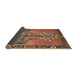 Sideview of Traditional Brown Red Animal Rug, tr4243