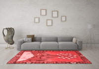 Machine Washable Animal Red Traditional Rug, wshtr4243red