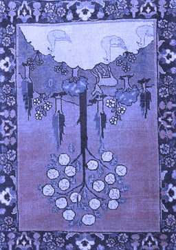 Animal Blue Traditional Rug, tr4243blu