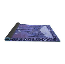 Sideview of Animal Blue Traditional Rug, tr4243blu