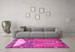 Machine Washable Animal Pink Traditional Rug in a Living Room, wshtr4243pnk