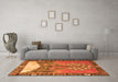 Machine Washable Animal Orange Traditional Area Rugs in a Living Room, wshtr4243org