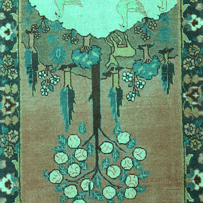 Animal Turquoise Traditional Rug, tr4243turq