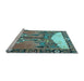 Sideview of Machine Washable Animal Light Blue Traditional Rug, wshtr4243lblu