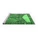 Sideview of Machine Washable Animal Emerald Green Traditional Area Rugs, wshtr4243emgrn