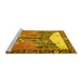 Sideview of Machine Washable Animal Yellow Traditional Rug, wshtr4243yw