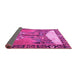 Sideview of Animal Pink Traditional Rug, tr4243pnk