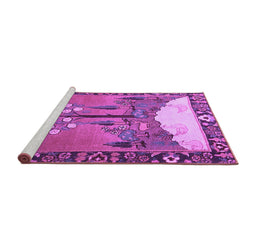 Sideview of Machine Washable Animal Purple Traditional Area Rugs, wshtr4243pur
