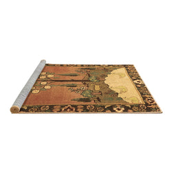 Sideview of Machine Washable Animal Brown Traditional Rug, wshtr4243brn